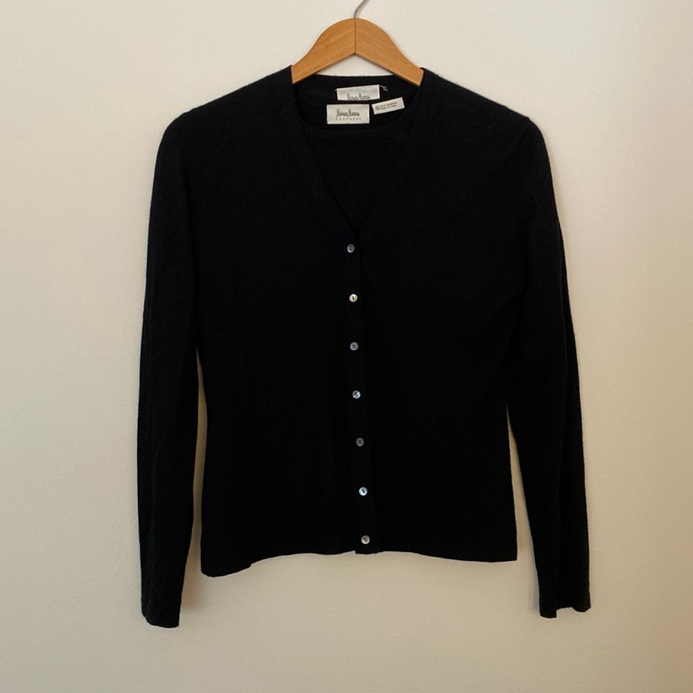 Neiman Marcus Cashmere Button Down Cardigan Sweater Set